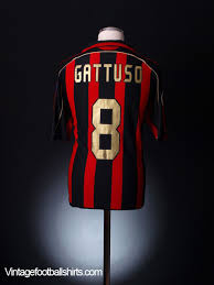 Following a period with salernitana gattuso joined ac milan. 2007 08 Ac Milan Serie A Match Issue Home Shirt Gattuso 8 For Sale