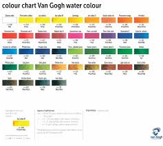 Van Gogh Watercolour Paint Colour Chart In 2019 Van Gogh