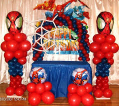 Balloon Decoration Spiderman Birthday Decoration Ideas At Home Kid Parties Design Ones Spiderman Birthday Party Boy Party Balloons Spiderman Decorations
