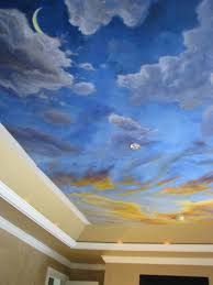 Maybe you would like to learn more about one of these? View Of Bedroom Ceiling Mural Before Molding Was Added The Murals Was First Painted On Canvas The Applied To The Ceiling Murals Ceiling Painting Wall Painting