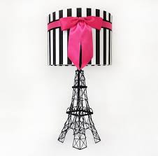 Black And White Striped Lamp Shade Paris Eiffel Tower Table Lamp Black And White Shade Hot Pink Bow Knot Eiffel Tower Lamp Table Lamp Shades Lamp
