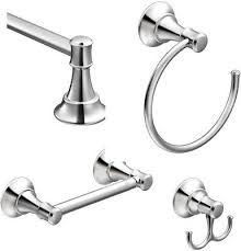 Get free shipping on qualified moen bathroom accessories or buy online pick up in store today in the bath department. Badzubehor Sets Chrome New Moen 3 Piece Rockland Bath Accessory Kit Ring Holder Towel Bar Mobel Wohnen