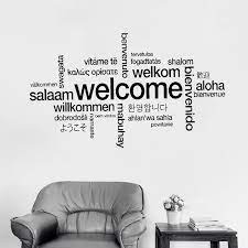 Shop all things home decor, for less. Welcome Sign Many Languages Wall Sticker Decal Art Vinyl Mural Office Shop Home Wall Decor Welcome Diy Wallpaper Removable Bg07 Wall Stickers Aliexpress