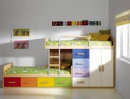 Making the bed wall the star of your bedroom can be fun for any size room. Simple And Colourful Room For Two Kids Small Room Bedroom Kid Beds