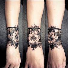 Tatcover makes cover up sleeves for those who have tattoos. Creative Ideas Tattoo Women Creative Design Black Grey Black Work Tattoos Creativetatto Work Cuff Tattoo Wrist Tattoo Cover Up Flower Wrist Tattoos