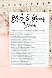 This is a fun and engaging way to reminisce, letting the guests learn more about the nature of their relationship. Best Bride And Groom Trivia Game Greenery Bridal Shower Game Etsy Best Wedding Reception Games