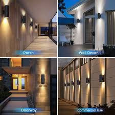 This newest addition to the access fixtures. Modern Outdoor Wall Light With Dusk To Dawn Sensor Exterior Light Fixture Wall Mount Waterproof Anti Rust Cylinder Up And Down 2 Lights Black Sconces For Porch Patio House Outside Entryway 2 Pack