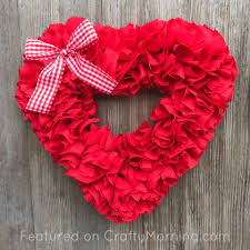 The number of pom poms you need to create a pom pom wreath depends on how big your wreath form is and what size of pom poms you are creating. Fabric Strip Valentine Heart Wreath Crafty Morning