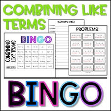 Combining Like Terms Clt Bingo Only Positives Class Review Or Activity Combining Like Terms Like Terms Co Teaching