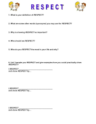 Respect Worksheet Respect Lessons Teaching Respect Counseling Lessons