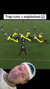 Trap plays = Explosives ⬇️ Breaking down the blocking that paved the way  for Derrick Henry’s 87-yard TD run for the Ravens. Watch how the offensive  line executed perfectly to open up this explosive ...