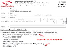 To receive international wire transfer in your ing bank account, please provide the following wire instructions to the sending financial institution Sample Invoice For Wire Transfer Visual Paradigm Know How