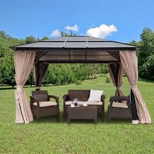 Maybe you would like to learn more about one of these? Barton 10 X 12 Ft Hard Roof Patio Outdoor Gazebo Canopy Stand Backyard Hardtop Curtains Netting Uv Resistant Beige Walmart Com Walmart Com