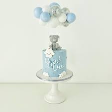 Birthday Cake And Balloons Baby Blue Cake Topper In 2020 First Birthday Balloons Balloon Cake Cake Toppers