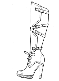 High Heeled Boots Coloring Page Shoes Sketch Coloring Page Shoe Sketches Shoe Design Sketches Coloring Pages