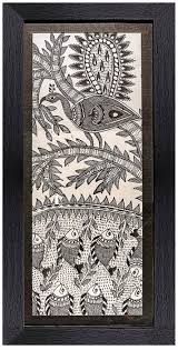 Multicolored recycled cotton blend wall hanging from india. Amazon Com Madhubani Painting Traditional Framed Wall Art And Living Room Decor With Unbreaka Madhubani Painting Madhubani Art Madhubani Paintings Traditional
