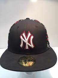 New Era Genuine 59fifty New York Yankees Logo Hat Cap Black White Red 7 1 8 Fashion Clothing Shoes Accessories Mensaccessories Hats Ebay Link
