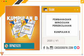 Sekolah kumpulan a kedah, johor, kelantan dan terengganu. Pembahagi Mingguan Rph 2020 Kumpulan B V1 Koleksi Grafik Untuk Guru