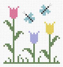 Patterns beginner cross stitch flowers easy. Simple Tulip Cross Stitch Pattern Cross Stitch