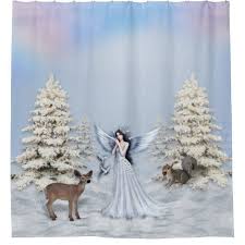 Winter Snow Angel Scene Shower Curtain Zazzle Com In 2020 Snow Angels Winter Snow Scene