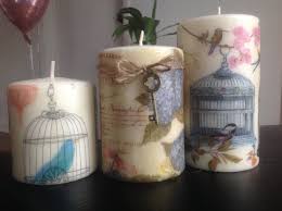 Birdcage Decoupage Candles Beautiful Candles Home Decor Unique Gift Custom Order Candles Floral Candl Decoupage Candles Candles Crafts Beautiful Candles