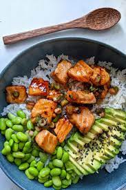 Teriyaki Salmon Sushi Bowl Recipe My Gluten Free Guide Recipe Health Dinner Recipes Healthy Dinner Healthy