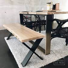 pied de table 71cm fer plat la fabrique des pieds banc salle a manger table a manger industriel table de jardin bois