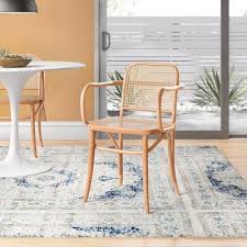 Atticus Arm Chair Color Beige Solid Wood Dining Chairs Cane Dining Chairs Dining Chairs
