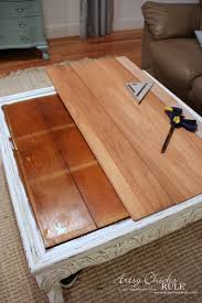If you are a little bored with the style of your living room, consider giving your coffee table a makeover. Coffee Table Makeover Driftwood Finish Artsy Chicks Rule