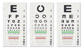 Traditional Eye Test Charts Isolated On White Background Vector