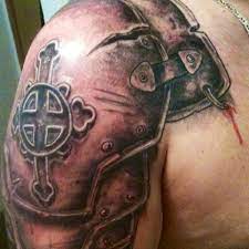 Gladiator armor with serbian special forces armor tattoo. Shoulder Armor Tattoo Designs Ideas And Meaning Tattoos For You