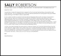 Customer Service Executive Cover Letter Sample Cover Letter Templates Examples
