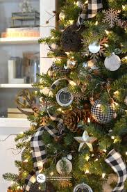 Black And White Buffalo Plaid Christmas Decor Black And White Plaid Buffalo Check Christmas Tree Buffalo Plaid Christmas Tree Black White Christmas Tree Ribbon On Christmas Tree