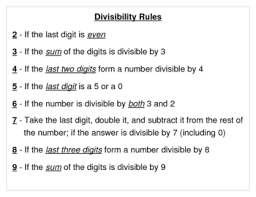 Divisibility Rules Chart Worksheets Teaching Resources Tpt