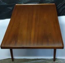 50 long x 30 deep x 17 high. Poul Jensen Poul Jensen Selig Coffee Table Teak And Cane Denmark 1950s