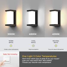Use this lamp indoors and outdoors. Buy Sytmhoe Modern Outdoor Wall Lights 24w Led Wall Sconce Light Fixtures 3 Color Changeable Wall Mounted Lamps Matte Black Porch Patio Light Ip65 Waterproof For Hallway Stairs Gardens Online In Vietnam B08tqbd7lj
