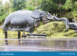 Bali, Indonesia, Elephant Sculpture at the Entrance To the Bat Cave Goa  Lavah. Editorial Image - Image of buddhism, statue: 140860105