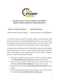 International islamic university malaysia (iium), বিশ্বের একমাত্র গ্লোবাল প্রিমিয়ার ইউনিভার্সিটি যেখানে কনভেনশনাল এডুকেশনের সাথে মোরাল এডুকেশন please be prepared with your complete documents and get instant offer letter (if qualified). Iium Student Union On Twitter Open Letter To Online Learning Policy Makers With Regards To The Recent Policy On Online Learning By The Ministry Of Higher Education Iium Student Union Believes Students