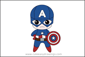 Learn how to draw captain america shield pictures using these outlines or print just for coloring. How To Draw Cartoon Captain America Step By Step For Kids Cute Easy Drawings