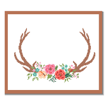 It can be used on its own, or turned into a gorgeous christmas ornament! Modern Deer Cross Stitch Pattern Cross Stitch Floral Antler Theme Deer Antlers Cross Stitch Stag Antlers Cross Stitch Pattern Zindagi Designs