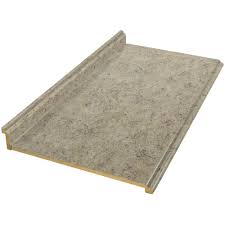 But you are forced to choose what color you want from a small sample that's just a few inches wide at best. Hampton Bay 6 Ft Laminate Countertop In Golden Juparana With Valencia Edge And Integrated Backsplash 011337010694932 The Home Depot