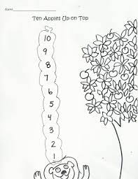 Use the free printable game to practice counting with your kids. Ten Apples Up On Top Coloring Pages