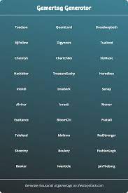 Gamertag Generator 1000s Of Random Gamertags