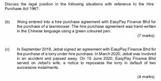 Separate agreement for every item of goods. Discuss The Legal Position In The Following Chegg Com