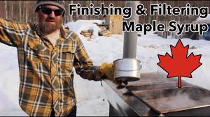 Maple syrup harvest season is here! How We Finish And Filter Maple Syrup Backyard Sap Boiling At Home Youtube