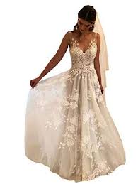 We offer cheap boho wedding dresses with high quality,you can choose from plus size boho simple wedding dresses,boho wedding dress,tulle bridal dress,beach wedding dress backless wedding dresses,chiffon lace wedding dress,casual wedding dress,boho bridal. Tsbridal Women Wedding Dresses A Line V Neck Tulle Lace B Https Www Amazon Com Dp B07hrmc3 Boho Wedding Gown Wedding Dresses For Girls A Line Bridal Gowns