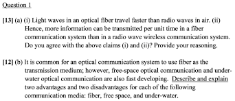 gravitational waves are perturbations of spacetime which travel at c. Question 1 13 A I Light Waves In An Optical Chegg Com