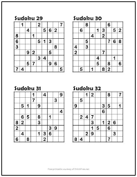 A sudoku puzzle consists of a 9 by 9 grid. Sudoku Puzzles 29 32 Medium Print It Free