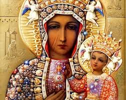 Our Lady of Czestochowa & Pope John Paul II Vintage Catholic Medal or  Pendant Virgin Mary Round Metal Religious Medallion Charm