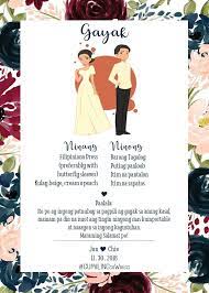 Principal Sponsors Attire Wedding Invitation Layout Filipiniana Wedding Theme Filipiniana Wedding